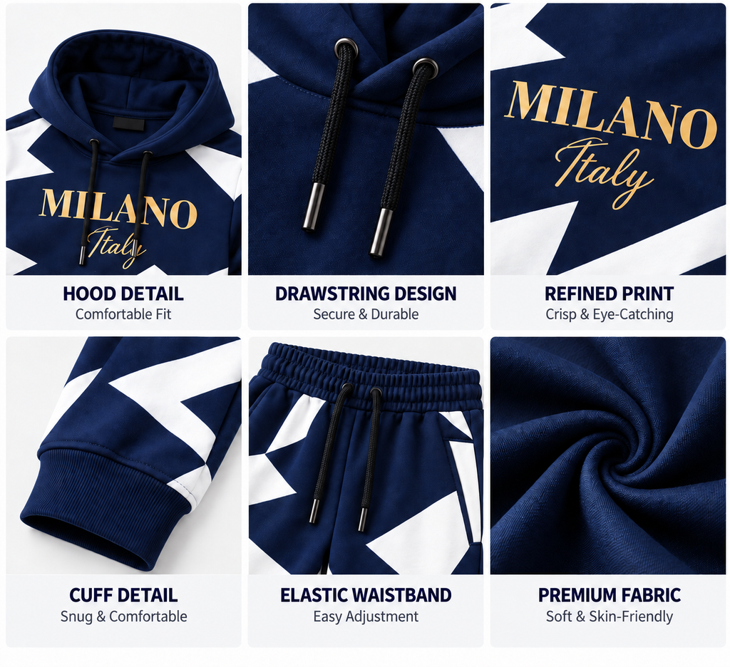 Milano Geometric Men's Hoodie & Jogger Set