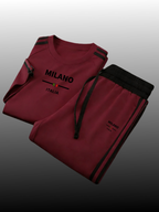 2026 New Crew-Neck Long-Sleeve Top and Pants Two-Piece Set with Milan Print