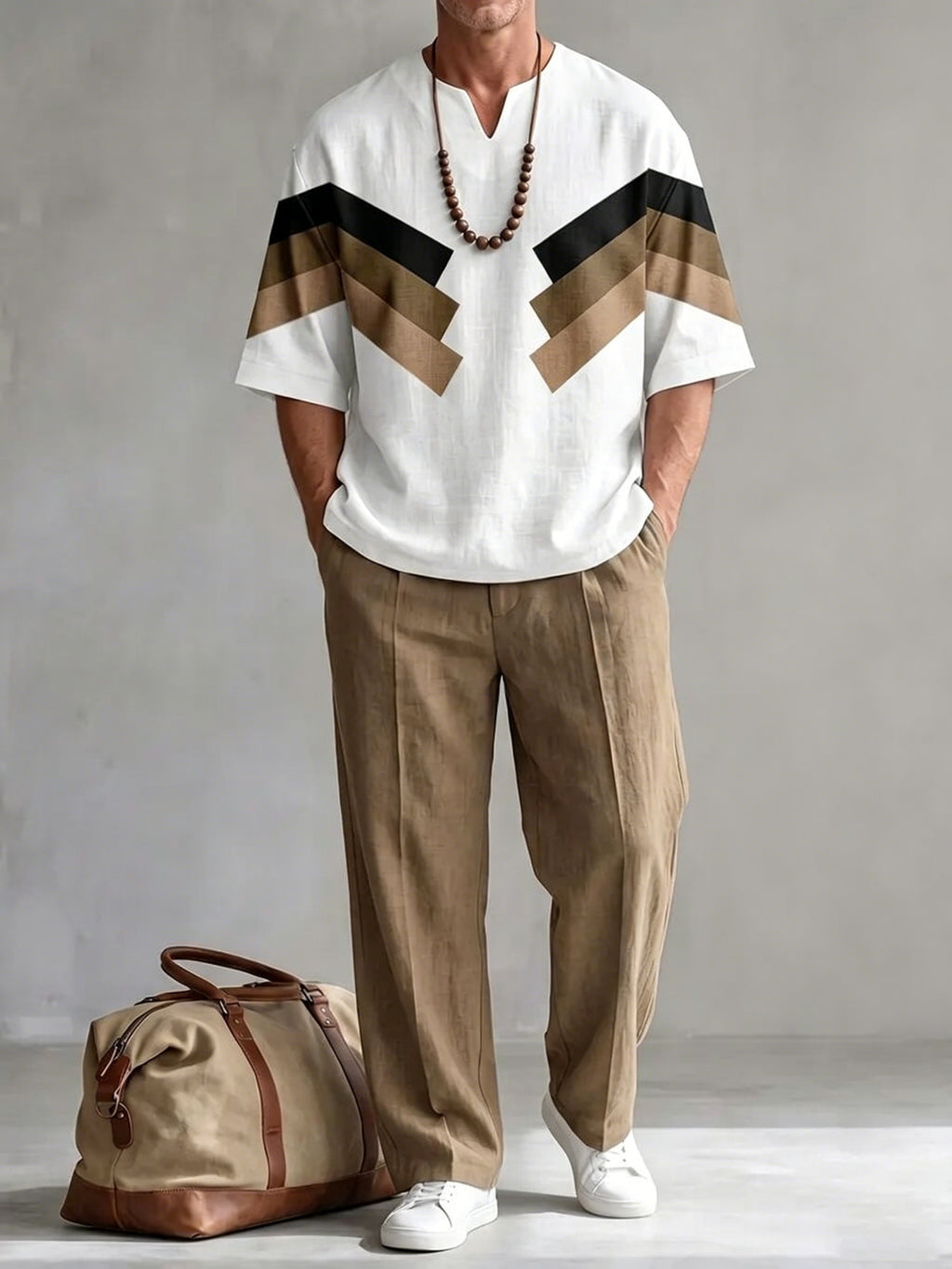 Men's Short Sleeve Shirt and Wide Leg Pants Set product image 2