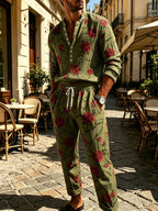 Men's V-Neck Button Shirt and Drawstring Pants Set product image 4