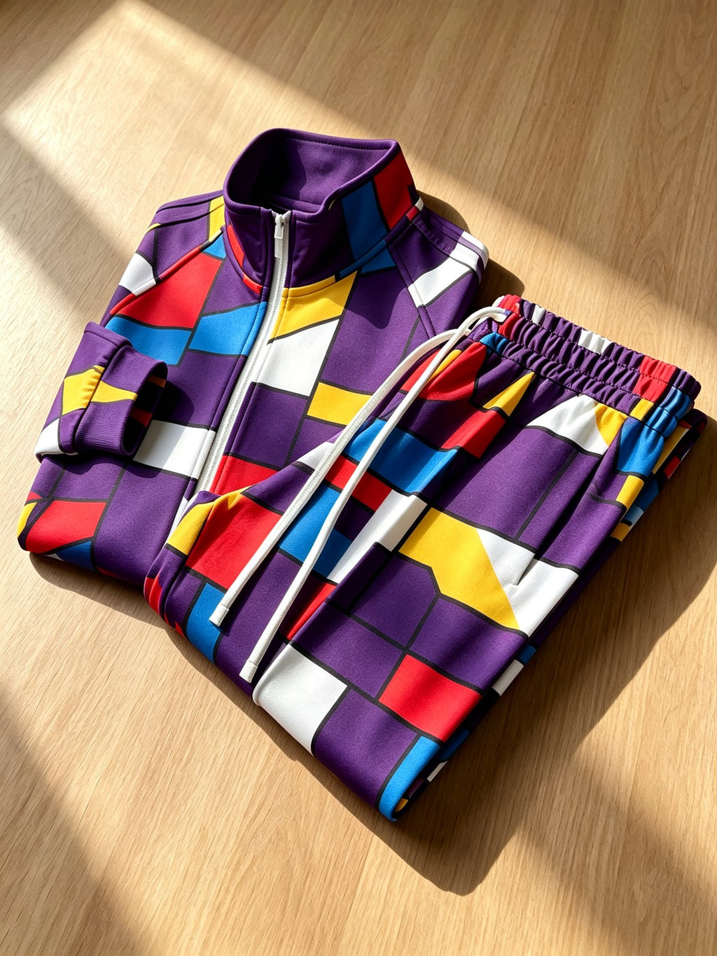 Men's Stand Collar Zip-Up Jacket and Pants Set product image 7