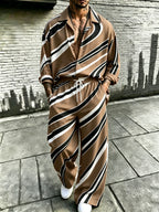 Men's Irregular Print Long Sleeve Shirt and Pants Set product image 3