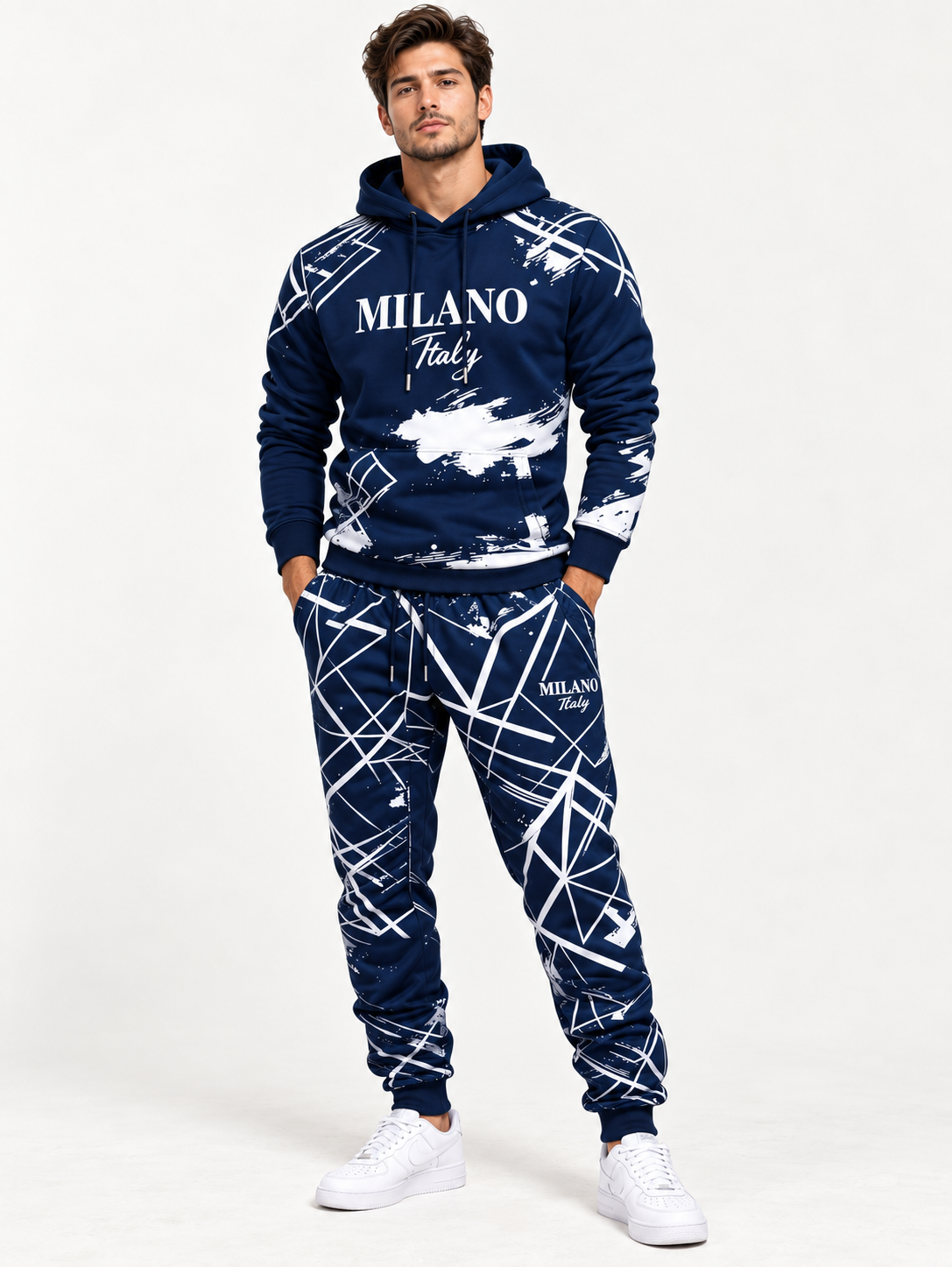 Milano Geometric Men's Hoodie & Jogger Set