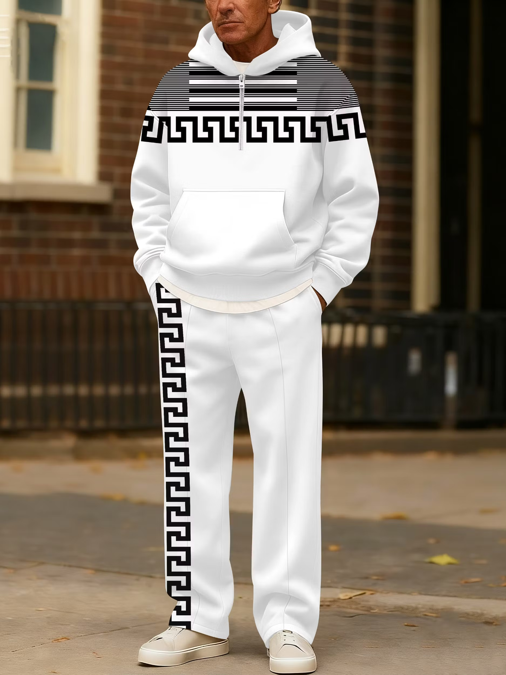 Men's Colorblock Half-Zip Hoodie & Pants Set
