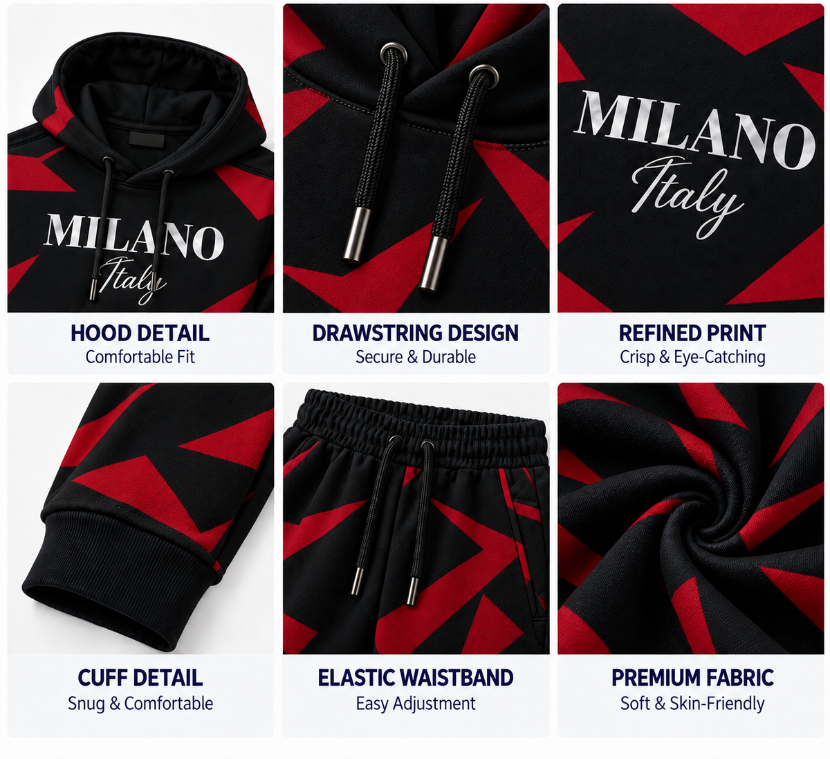 Milano Geometric Men's Hoodie & Jogger Set
