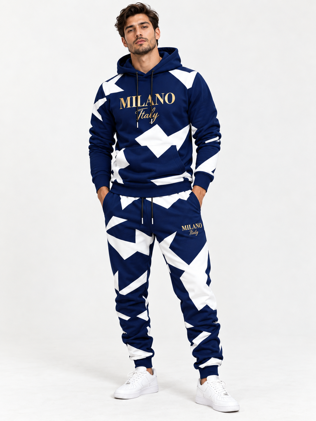 Milano Geometric Men's Hoodie & Jogger Set