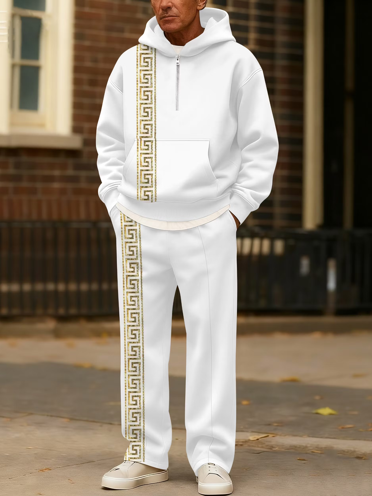 Men's Colorblock Half-Zip Hoodie & Pants Set