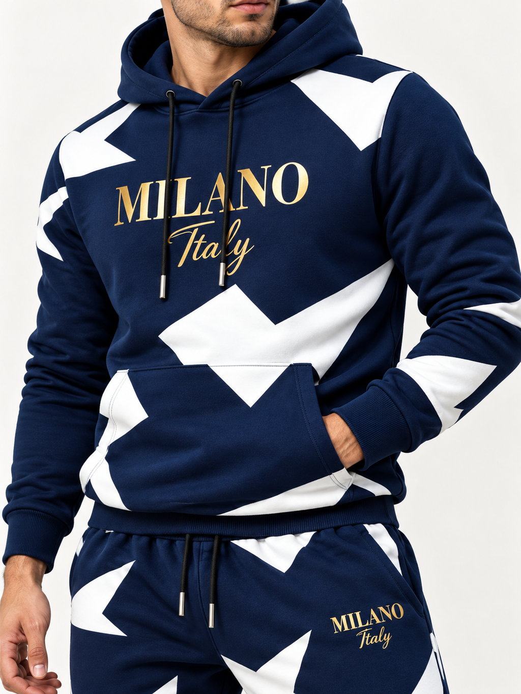 Milano Geometric Men's Hoodie & Jogger Set