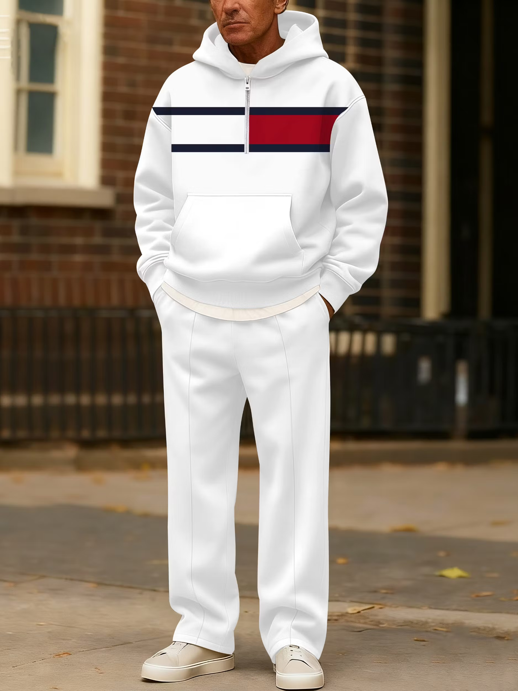 Men's Colorblock Half-Zip Hoodie & Pants Set