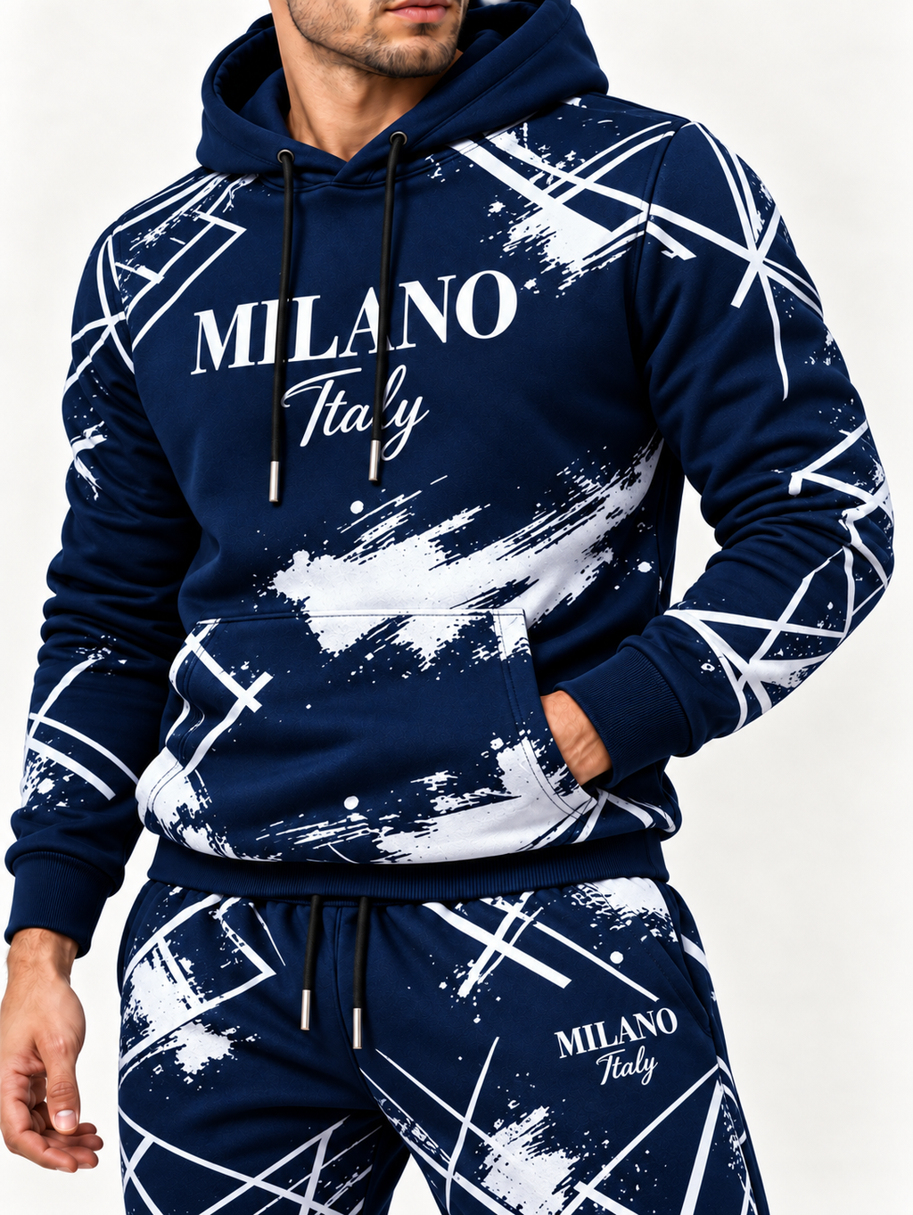 Milano Geometric Men's Hoodie & Jogger Set