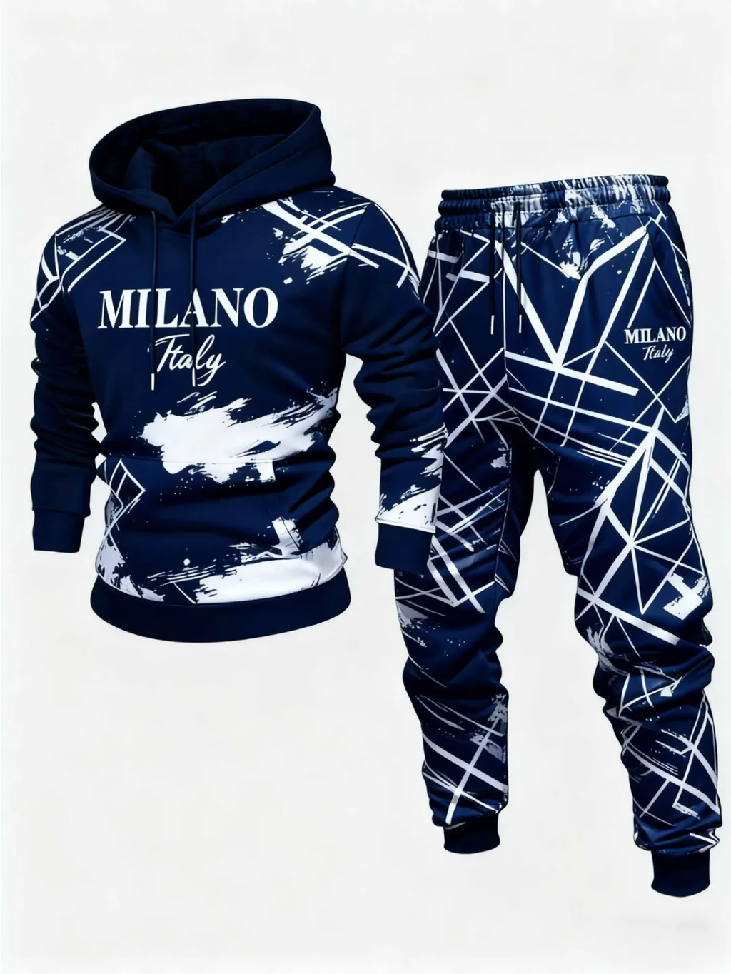 Milano Geometric Men's Hoodie & Jogger Set