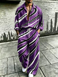Men's Irregular Print Long Sleeve Shirt and Pants Set product image 1