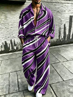 Men's Irregular Print Long Sleeve Shirt and Pants Set product image 1