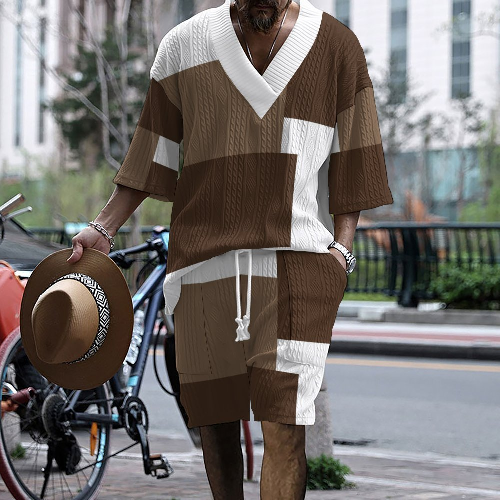 Men's Hawaiian V-Neck Shirt and Shorts Set product image 6
