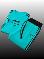 2026 New Crew-Neck Long-Sleeve Top and Pants Two-Piece Set with Milan Print