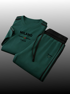 2026 New Crew-Neck Long-Sleeve Top and Pants Two-Piece Set with Milan Print