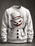 Men's Scary Snowman Graphic Sweatshirt - Halloween Crewneck Pullover