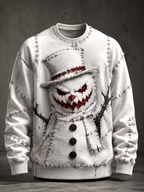 Men's Scary Snowman Graphic Sweatshirt - Halloween Crewneck Pullover