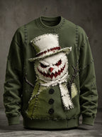 Men's Scary Snowman Graphic Sweatshirt - Halloween Crewneck Pullover