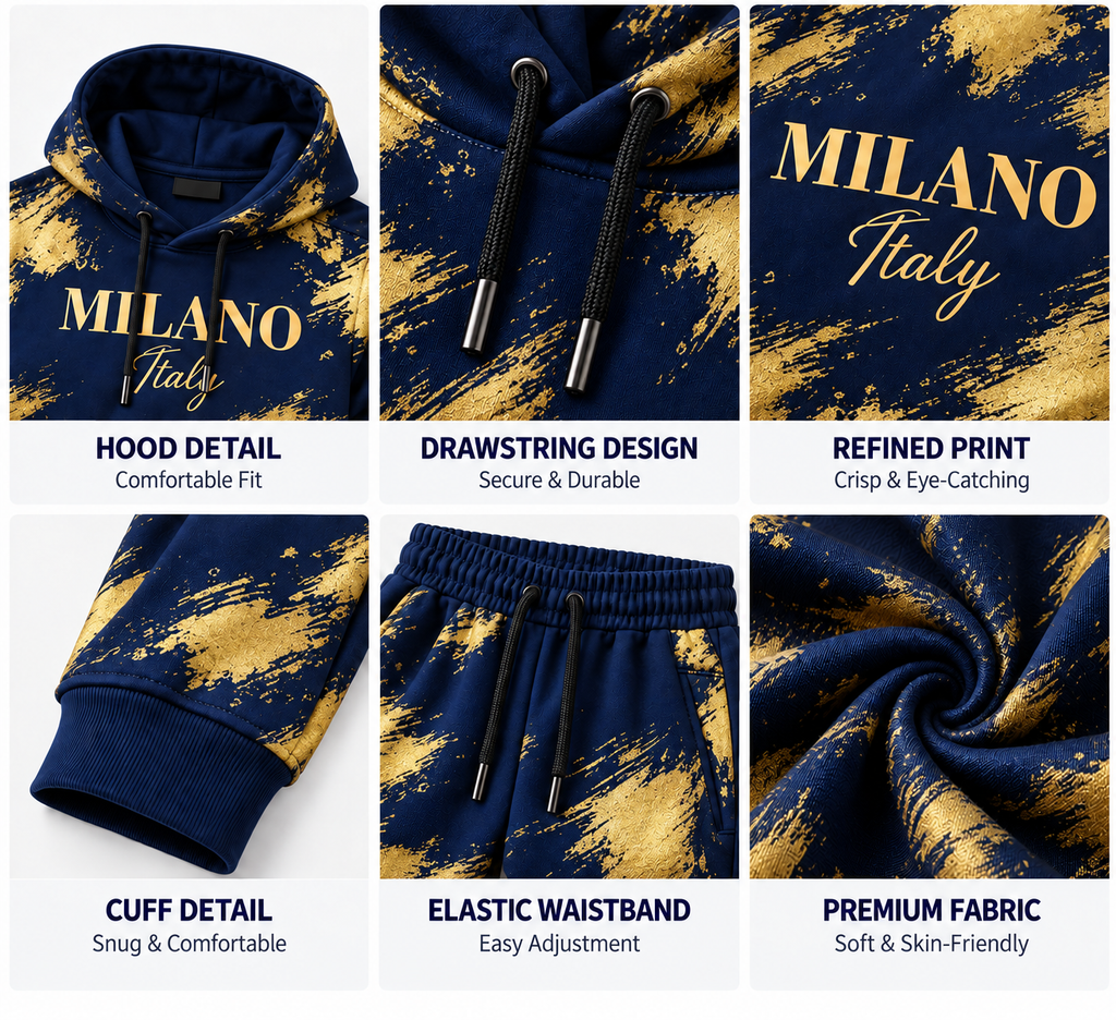 Milano Geometric Men's Hoodie & Jogger Set